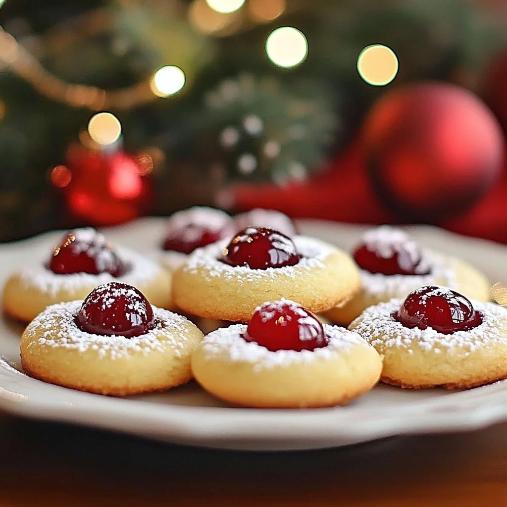 Christmas Maraschino Cherry Shortbread Cookies