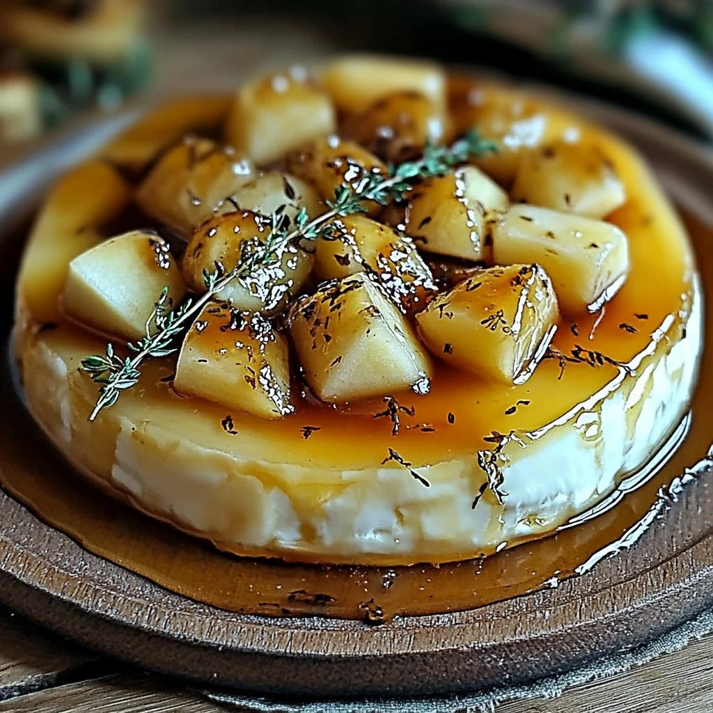 Golden Baked Brie with Caramelized Apples and Thyme Bliss