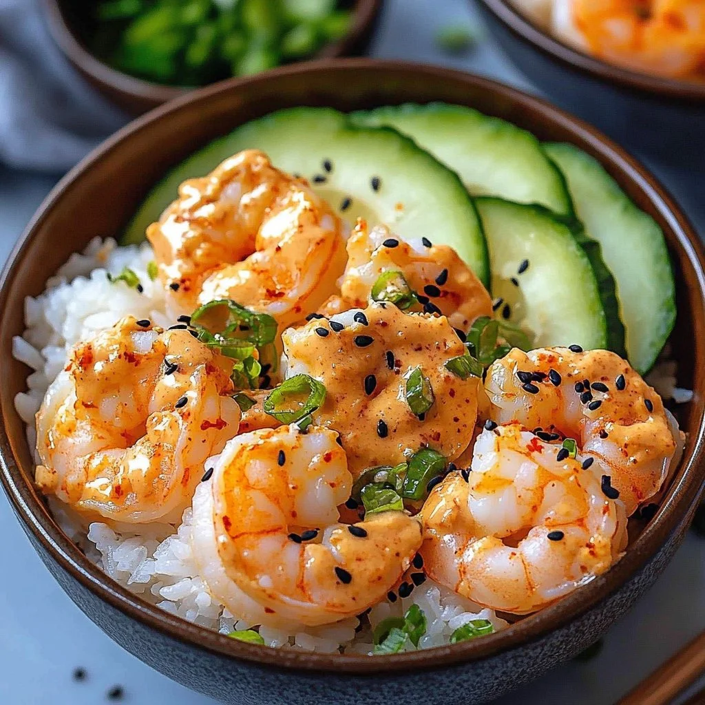 Shrimp Rice Bowls with Spicy Mayo