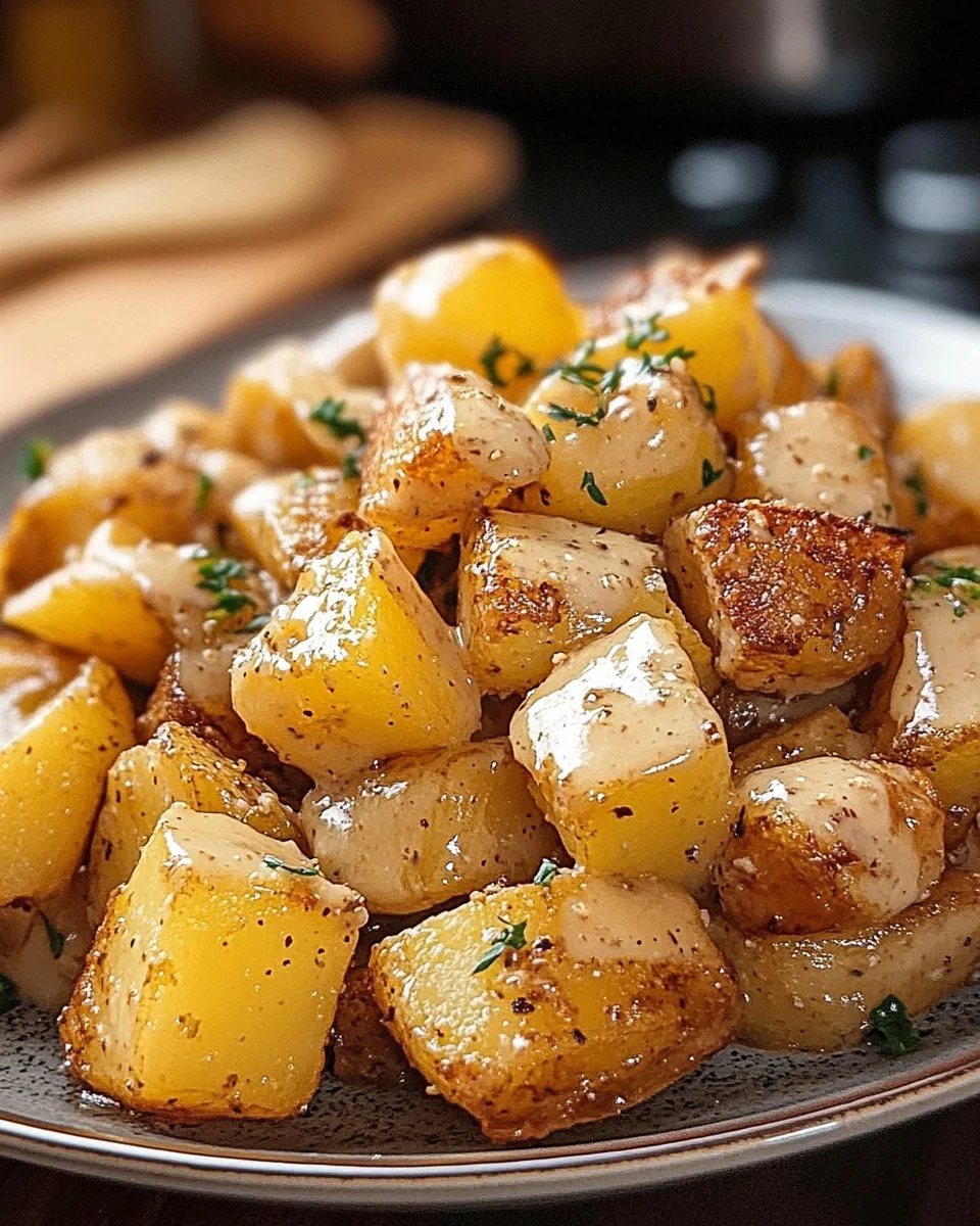 Crockpot Chicken and Potatoes with Creamy Garlic Parmesan Sauce